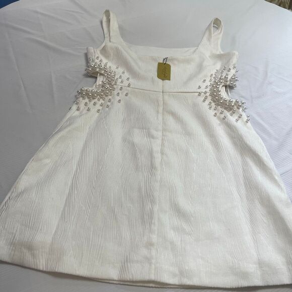 NWT Francesca’s Pearl Embellished Side Cutout Mini Sheath Dress Size Large New - Picture 9 of 10